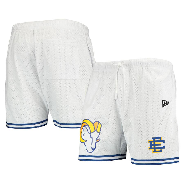 Men's White/BlueLos Angeles Rams Pro  Shorts